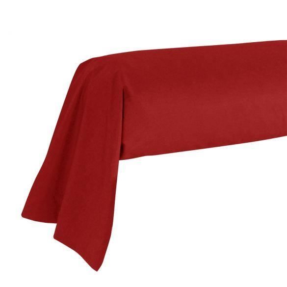 Taie de traversin - Made in France - 43 x 185 cm - 100% coton - 57 fils - Bordeaux