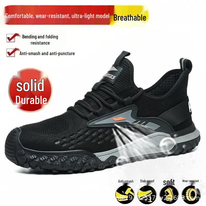 Summer Breathable Steel Toe Work Shoes - Men's Anti-Smash, Anti-Puncture Construction Safety Footwear