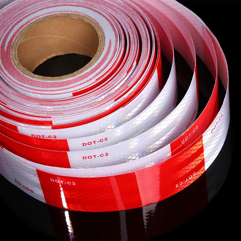 DOT-C2 European Standard Red/White Reflective Sticker for Trucks and Vehicles - Warning Film PET