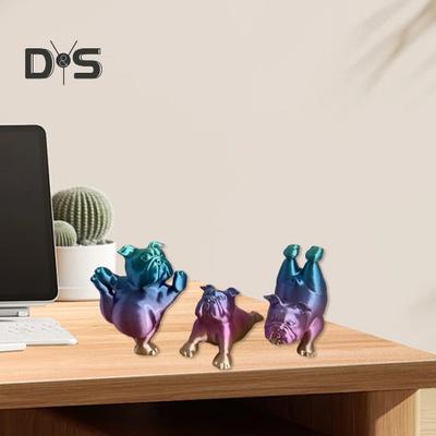 3D Printed Yoga Bulldog Figurine Dog Statue Animal Sculpture Home Office Bookshelf Desktop Decoration Ornament Dog Lover Gifts