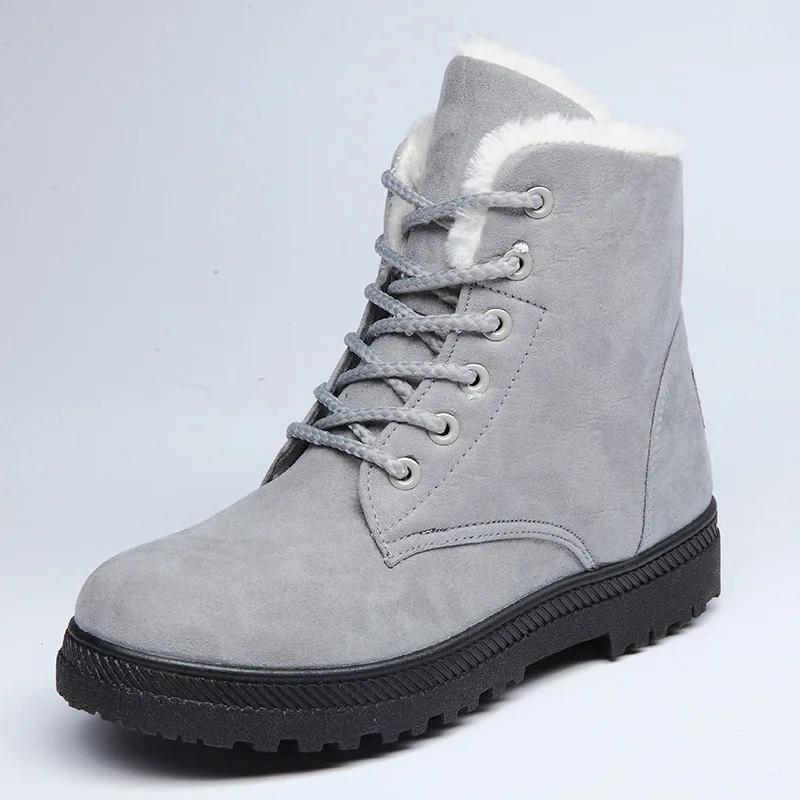 New Snow Boots Women's Flat Heel Korean Edition Winter Cotton Short Boots Women's Cotton Shoes Large Size