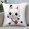 Federa Cuscino Gatti Casa delle Bambole di Gabby per Bambini Copricuscini Corti in Peluche Decorazione Divano Regalo Casa Stampa Double-Sided Federa Cuscino