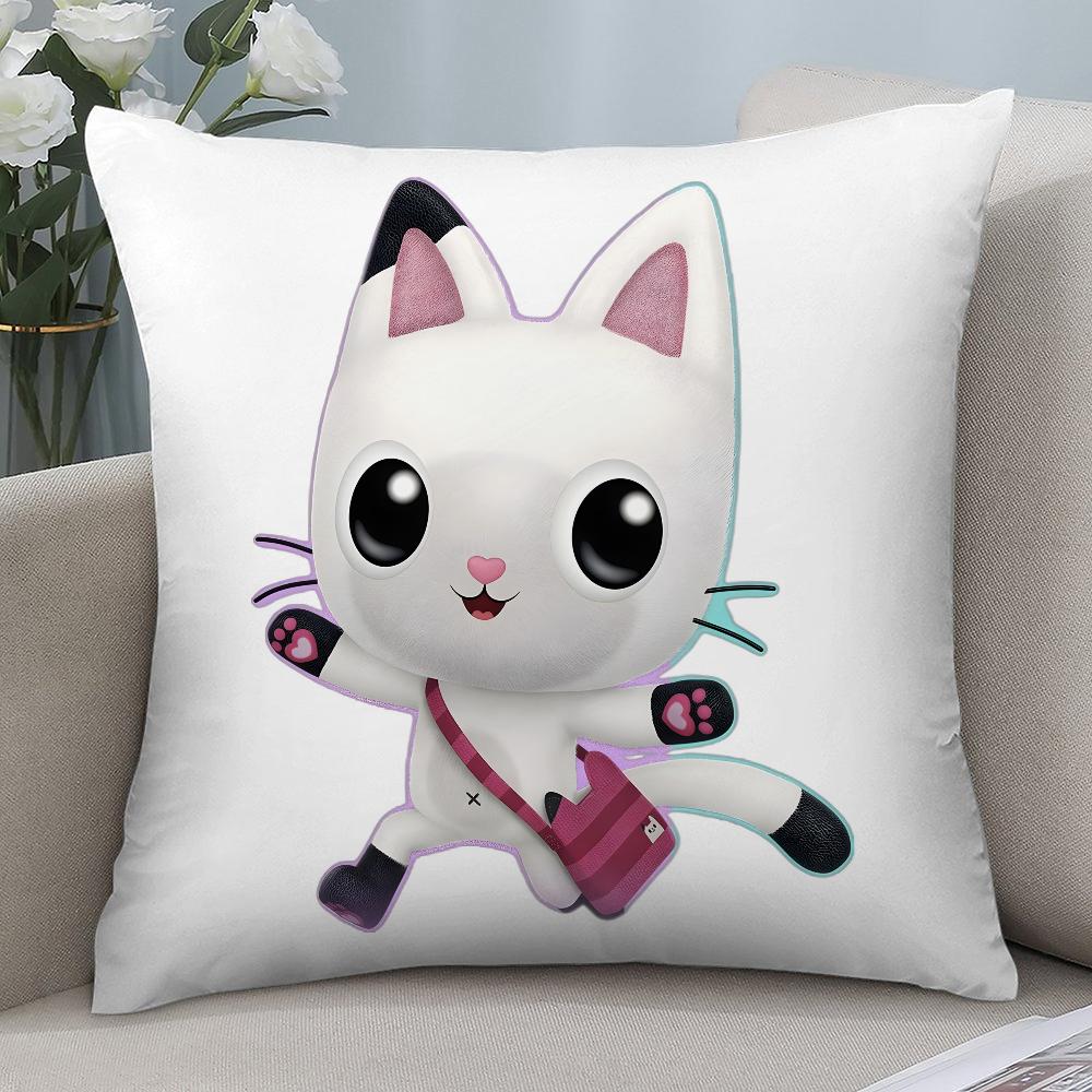 Federa Cuscino Gatti Casa delle Bambole di Gabby per Bambini Copricuscini Corti in Peluche Decorazione Divano Regalo Casa Stampa Double-Sided Federa Cuscino