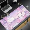 Gaming Mouse Pad Antislip Stitched Edges Pink Cute Cartoon Artwork Print Keyboard Pad for Gamer Home Office Desk Mat
