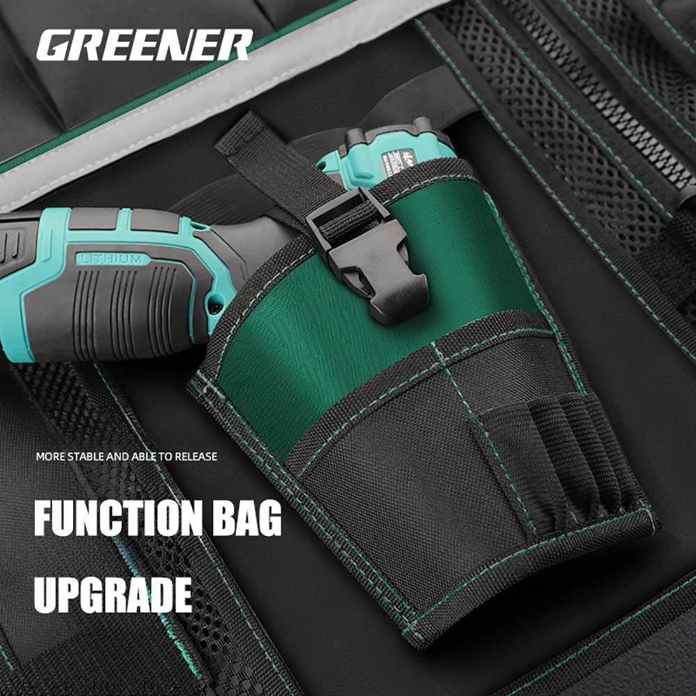 Greener Vest Toolbag Electrician Carpenter's Special Tool Pouch with Adjustable Shoulder Straps Maintenance Work Tools Packaging