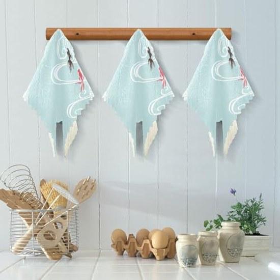 DishclothsKitchen towelsKitchen clothsFabric towelsGoldfishJapanese styleJapanese patternCuteCleaning clothsTable Wiping Cloths6 piecesDish Drying