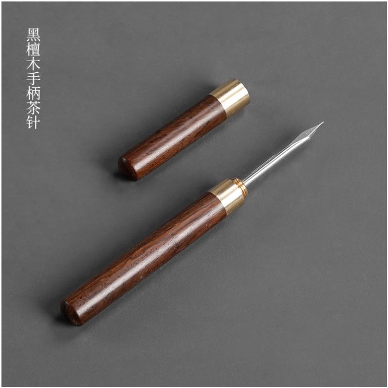 Tea Art Six Gentlemen Set Black Sandalwood Flower Pear Wood Tea Tube Tea Ceremony Kung Fu Teas Tool Accessories