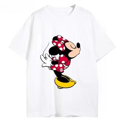 26 Mickey and Minnie Print Couples T-shirt For Parent-Child Cotton Short Sleeve O-neck Tees Summer Casual Tops Unisex