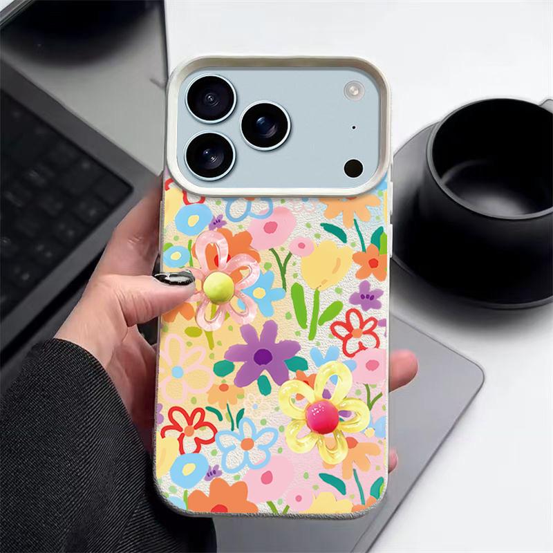 Artistic Full-Cover Gradient Floral Pattern Flexible Shockproof TPU Case for iPhone 17 Pro Max Air 16e 16 15 14 13