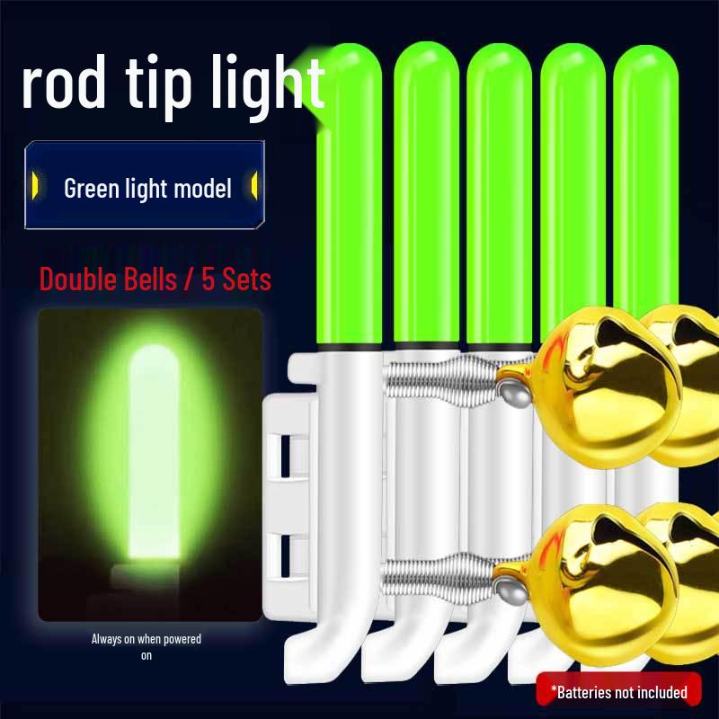 Night Fishing LED Rod Tip Light with Copper Bell - Sea Rod Alarm and Glow Sensor