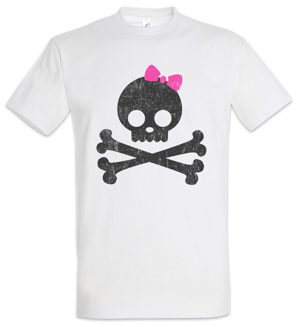 Girlie Skull Bones T-Shirt Skulls Bone Horseshie bend bow Pirate Fun Pirates S
