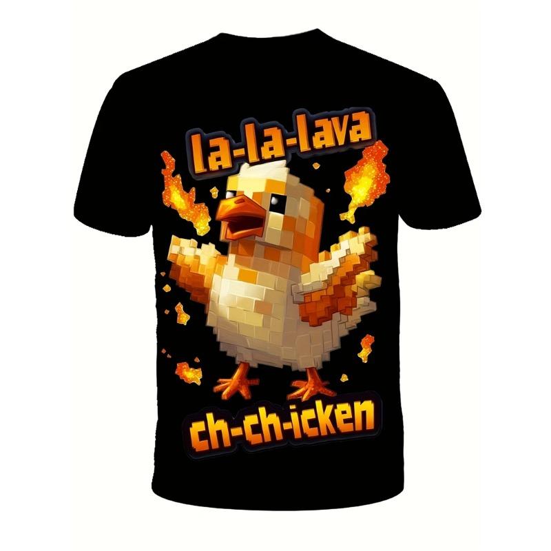 

Summer Chicken 3D Print T-shirts Daily Leisure Street Fashion, Comfortable Short Sleeves Fashion Children s Boy T-shirts 170