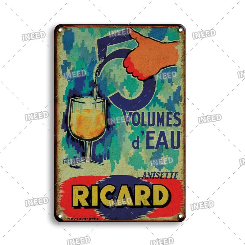 INEED Ricard Bira Retro Metal Tabela Poster Vintage Duvar Posteri Teneke Tabela Dekoratif Duvar Plakası Bar Pub Plak Dekor Aksesuarları