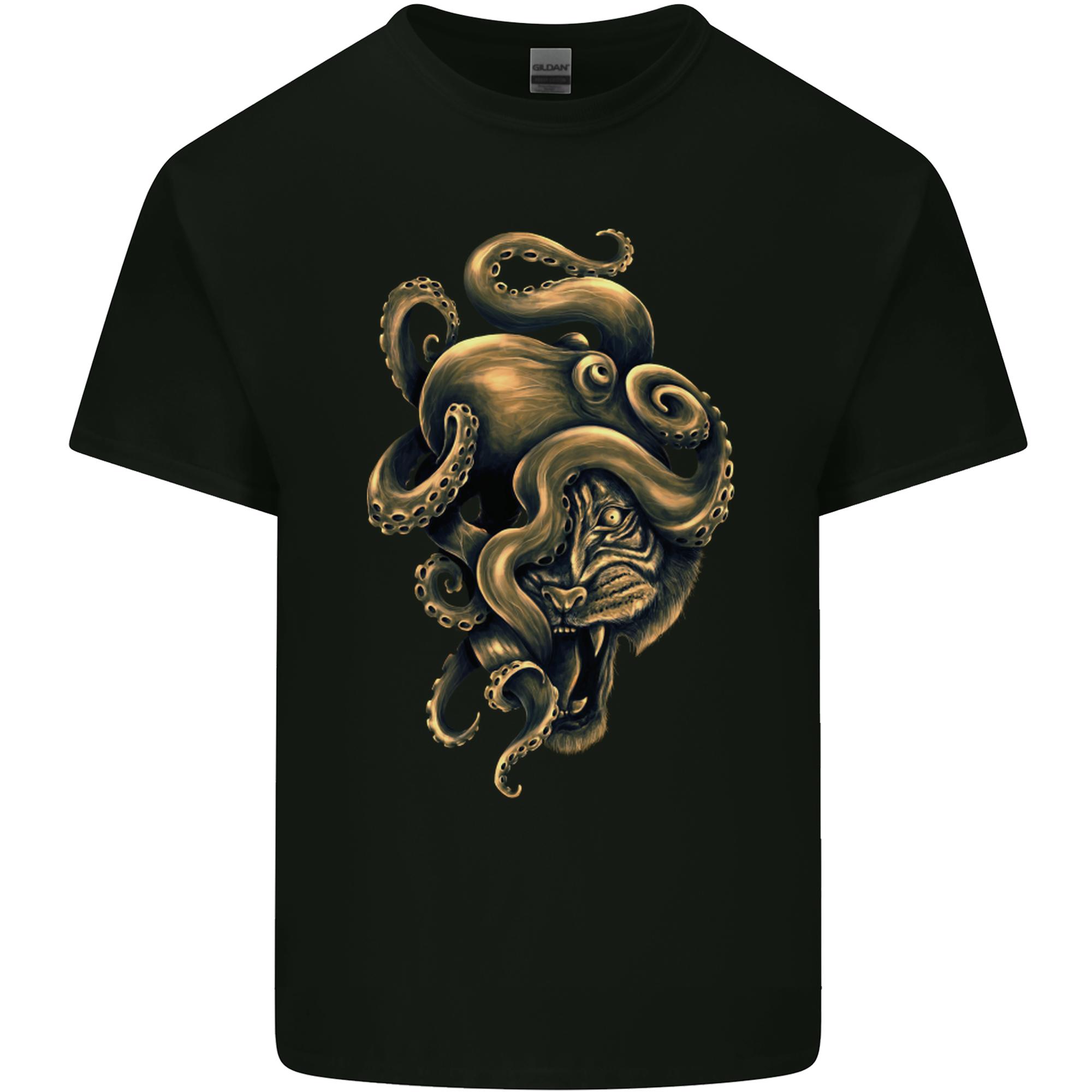 Octiger Octopus Kraken Cthulhu Tiger Unisexs Light Cotton TShirt S
