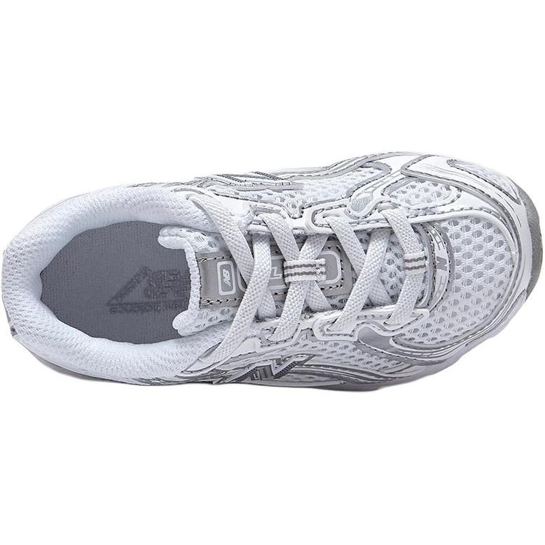 New Balance 740 Bungee Lace Toddler White Silver Metallic Baby Sneakers IZ740WM
