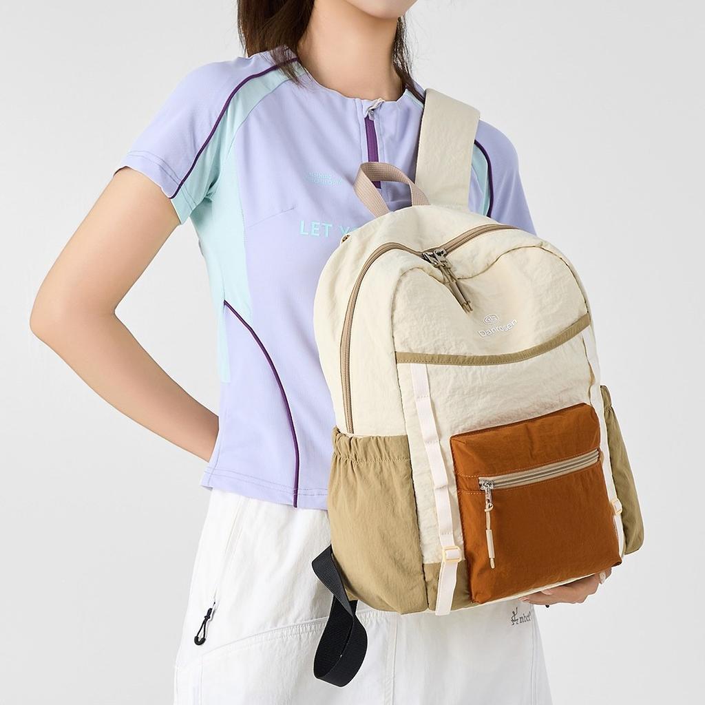 Schoolbag Simple Color Matching High School Student Schoolbag Women's 1011 New Large-capacity Backpack Men's Short-distance Lightweight Travel