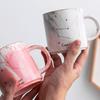 400ML Twelve Constellation Marble Cup with Cover Long Spoon Ceramic Party Tableware Set Porcelain Breakfast Coffee Mug Cup