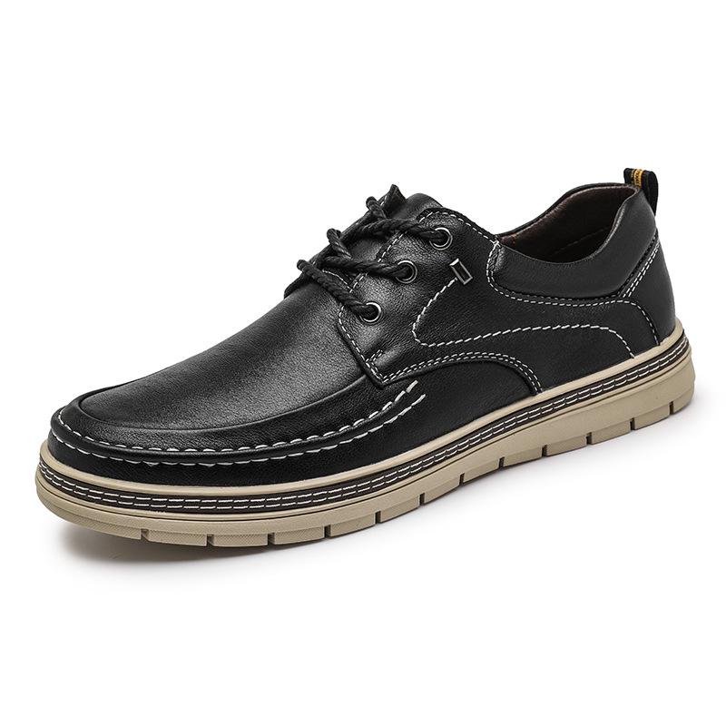 2021 Men s Casual Genuine Leather British Style Shoes: Versatile, Breathable, Trendy, Top Layer Cowhide 44
