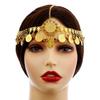 Fashion Simulation Gemstone Decoration Circular Tassel Design Headwear Gold