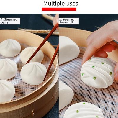 Hochtemperaturbeständige Silikon-Dämpfmatte Multi-Spec Rund Verschlüsselt Doppelseitiges Schubladen-Tuch für Haushalt Gedämpfte Brötchen.