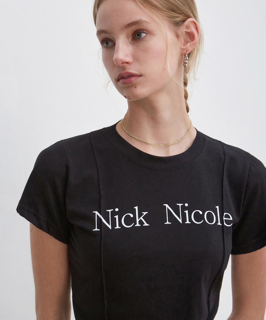 Nigaennikol Nicole Pintuck Crop Tee_Black