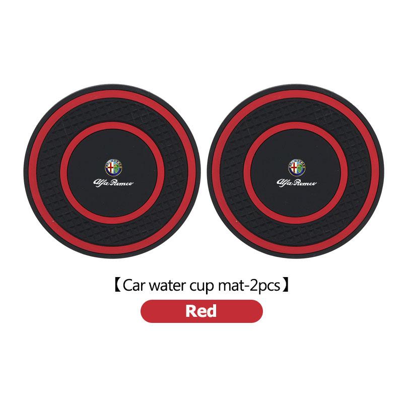 Car Logo Water Cup Pad Anti-slip Coaster Mat Auto Accessories For Alfa Romeo 159 Giulietta Giulia 147 Mito 156 159 166 GT Zj9
