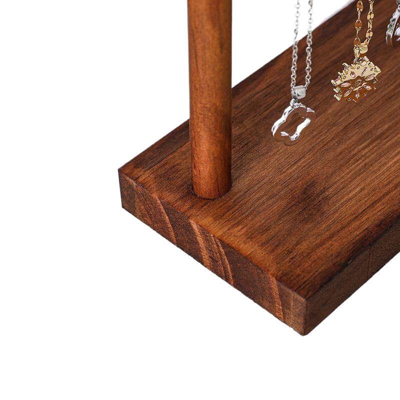 Walnut Solid Wood Necklace & Bracelet Display Stand for Jewelry & Sweater Storage
