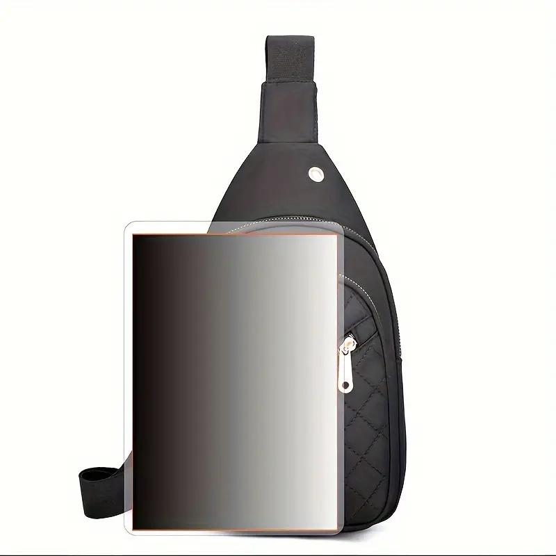 Chic Quilted Crossbody Sling Bag for Women, Casual Nylon Chest Pack, Versatile Shoulder Bag with Multi-Layer Storage, Ideal for Travel