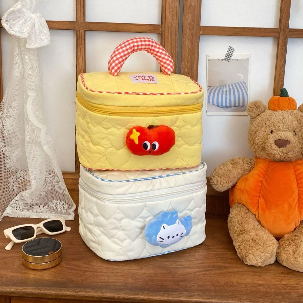 Dopamine Color Handheld Cosmetic Case House-shaped Toiletry Bag Cute Cabin Makeup Bag  Travel