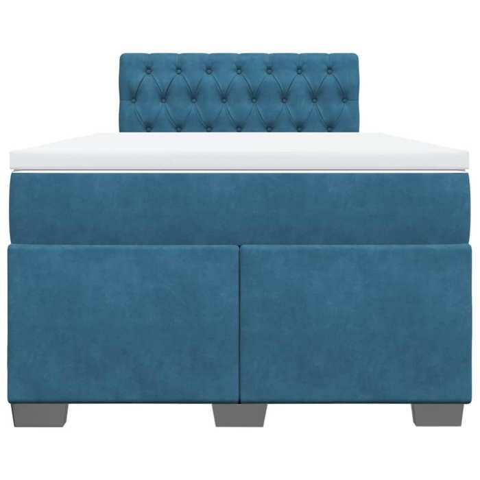 Maison Exclusive - Sommier à lattes de lit et matelas bleu foncé 120x190cm velours