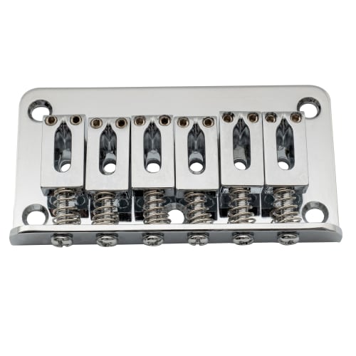 Musiclily 10.5mm String Spacing Hardtail Bridge for Fender Stratocaster/Telecaster 6-String Electric Guitars, Chrome