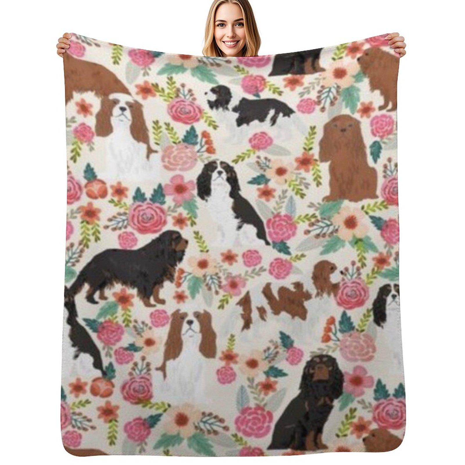 CAVALIER KING Throw Blanket All Weather Soft Throw Blanket for Sofa Size: 75*100cm, Weight: 230 GSM