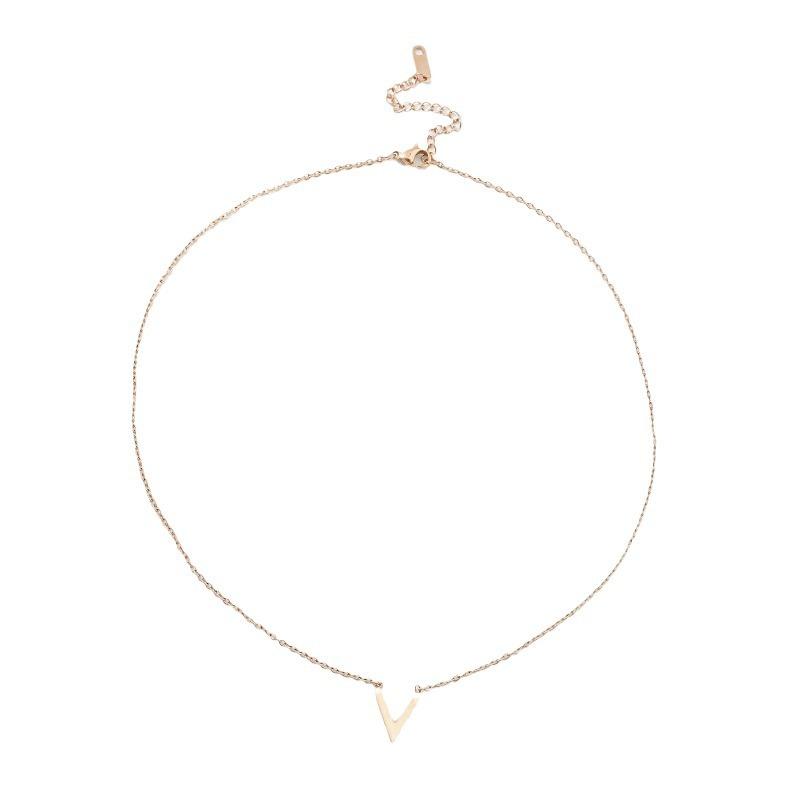 V Letter Necklace Women'S Simple Trend Personality Versatile Cold Wind Exquisite Set With Jewelry