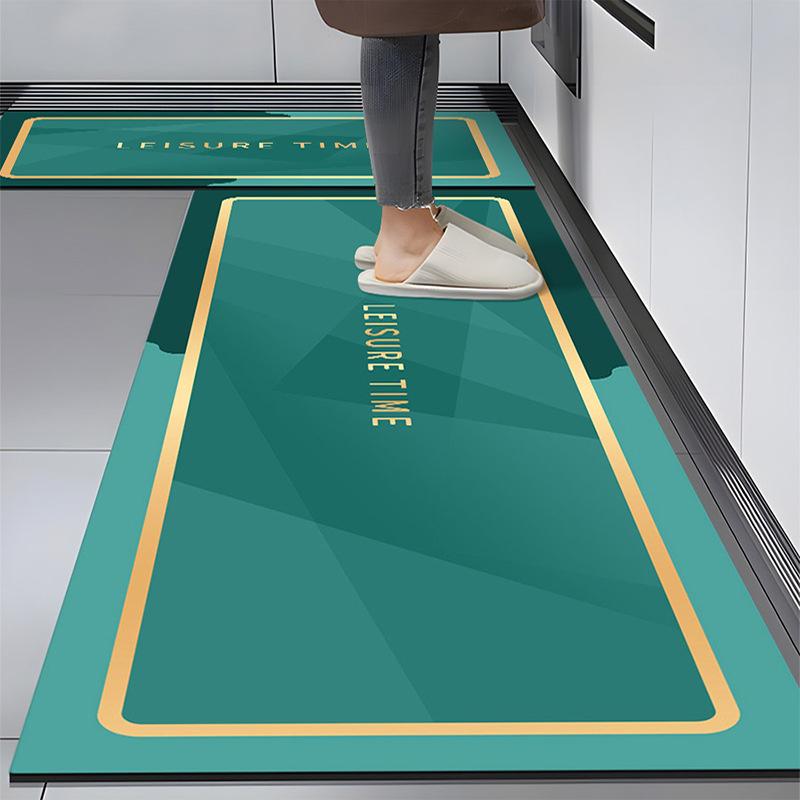 Morandi Style Square Kitchen Foot Pad Water Absorption Oil-absorbent Mat for Household Easy-to-make Soft Diatom Mud Floor Mat