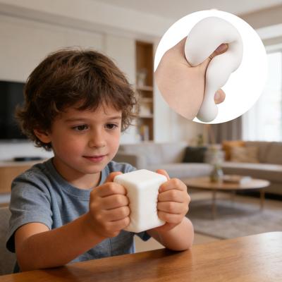 Brinquedo de Aperto de Tofu de Subida Lenta Molde Macio Fidget para Alívio do Estresse Gadget de Descompressão Realista em Forma de Comida para Crianças Adultos