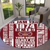 Heart Hmfc Custom Name Round Area Rug Carpet Rug For Living Room Bedroom Sofa Playroom Decor Nonslip Floor Mat