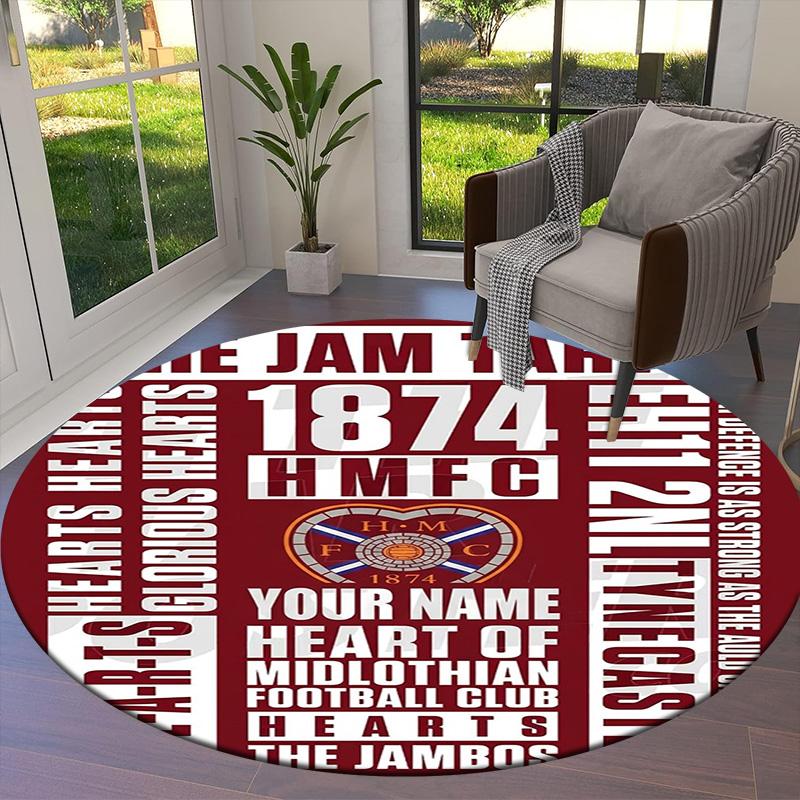 Heart Hmfc Custom Name Round Area Rug Carpet Rug For Living Room Bedroom Sofa Playroom Decor Nonslip Floor Mat