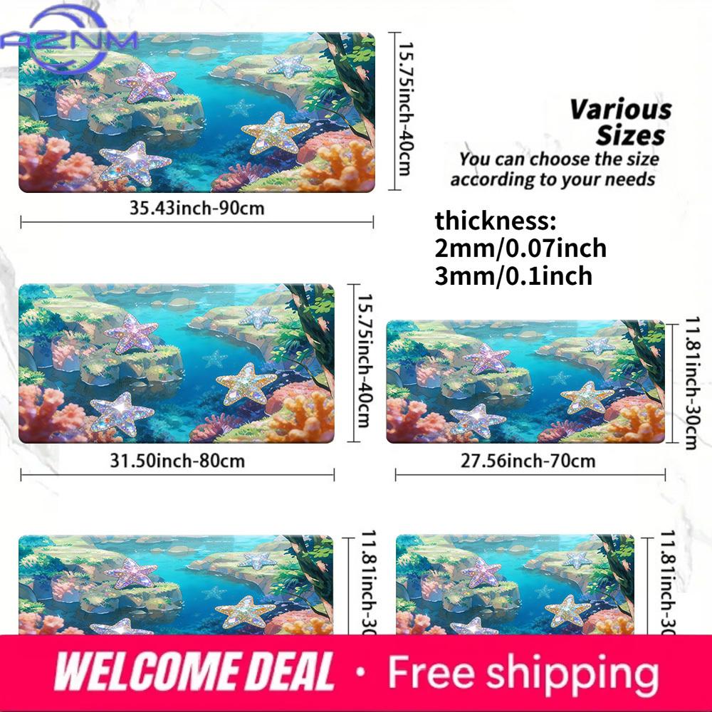 Ocean Coral Starfish NonSlip Washable Gaming Desk Mouse Pad 30x80x0.2cm