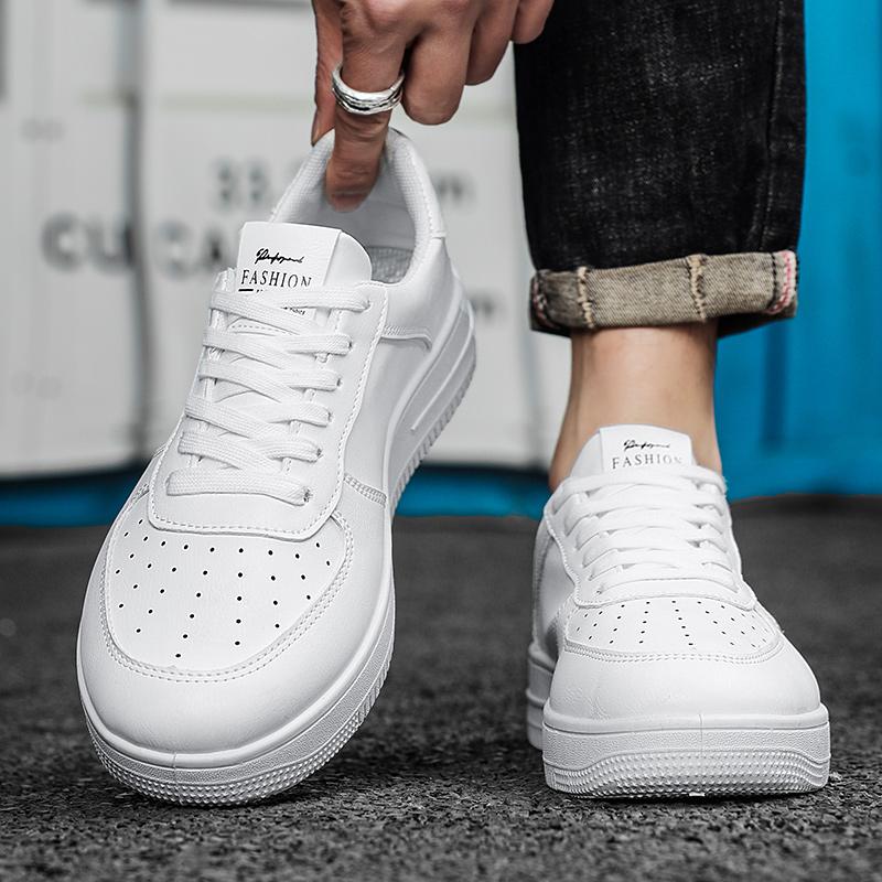 Men's Oversized Breathable Fashionable Retro Board Shoes Sports and Casual Shoes Thick Soled White Shoes