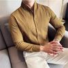 High Quality Men's Vintage Casual Shirts Fashion Stand Collar England Style Long Sleeve Shirt Men Youthful Vitality Blouse Man