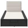 Sun Lounger with Floating Cushion Black Poly Rattan