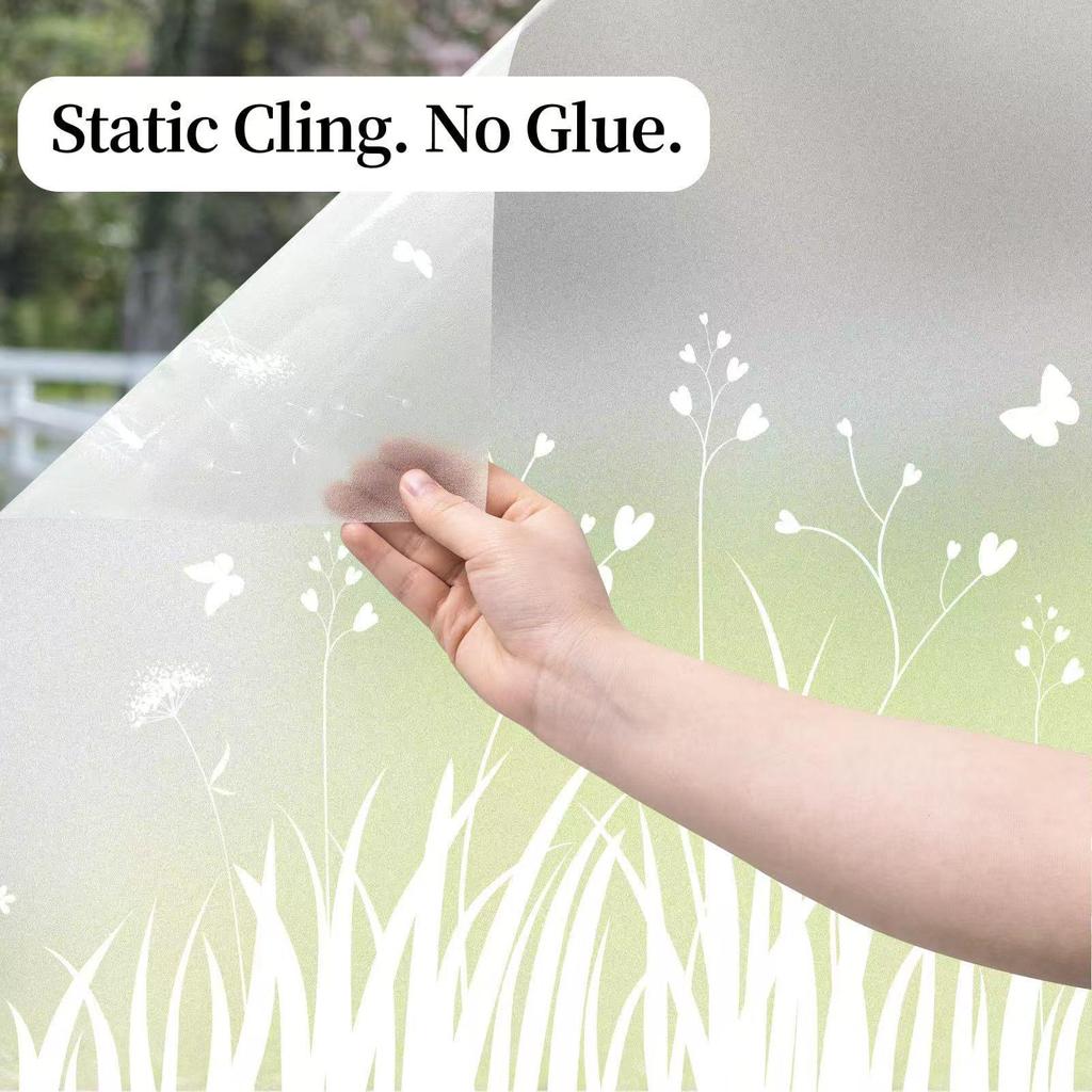 Monochrome Dandelion Electrostatic Privacy Window Film