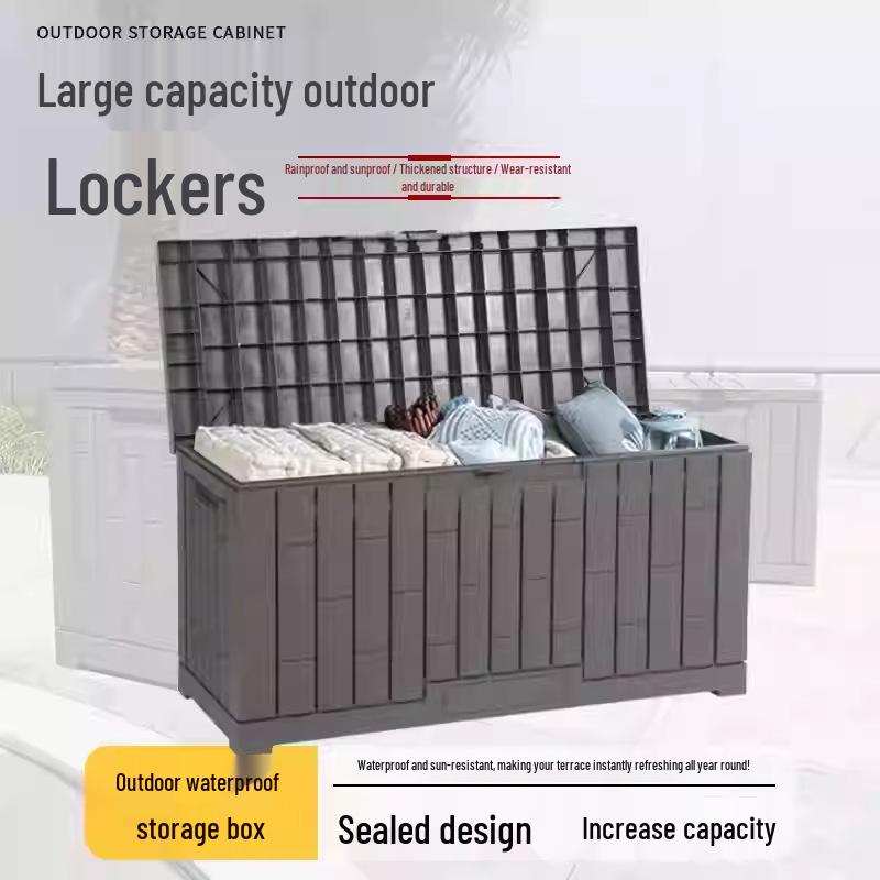 Large Outdoor Waterproof Storage Box with Sun Protection for Garden, Balcony, or Courtyard