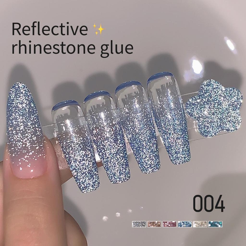 2025 Reflective Rhinestone Gel Polish - Super Sparkle Silver, Internet Trend, Nail Salon Exclusive