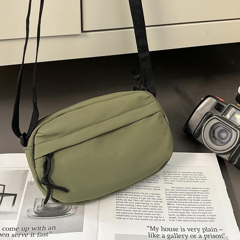 Commuter Mobile Phone Messenger Small Bag Women's 2025 Summer New Lightweight Simple Solid Color Couple Canvas Shoulder Bag