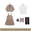 British Style Summer Short Sleeve Kindergarten Uniform Set for Boys and Girls