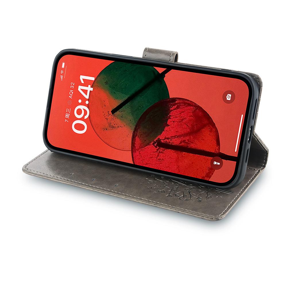 Für Realme GT5 Pro 5G Hülle Hirsch Baum Geprägt PU Leder Flip Wallet Handyhülle