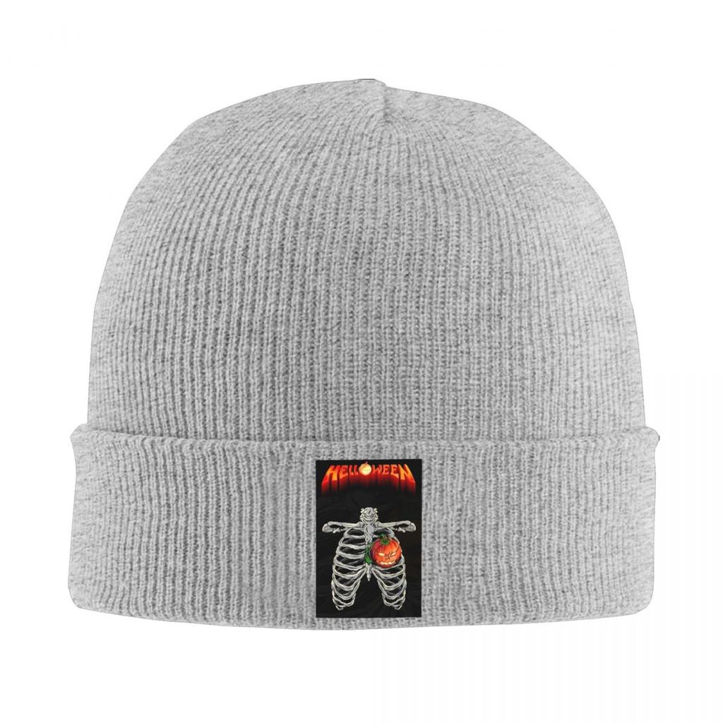 Helloween Rock Band Warm Knitted Cap Fashion Bonnet Hat Autumn Winter Outdoor Beanies Hats for Men Women Adult