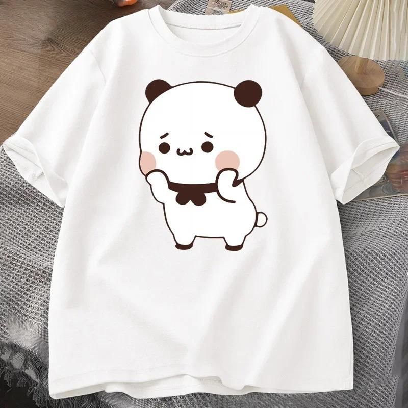 DuDu Bear Surprising Panda BuBu with A Flower T-shirt Funny Cute Buu Duu Graphic T Shirts Women Men Couple T Shirt Clothes