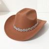 Western Cowboy Top Hat Men's and Women's Casual Top Hat Party Jazz Hat Felt Hat